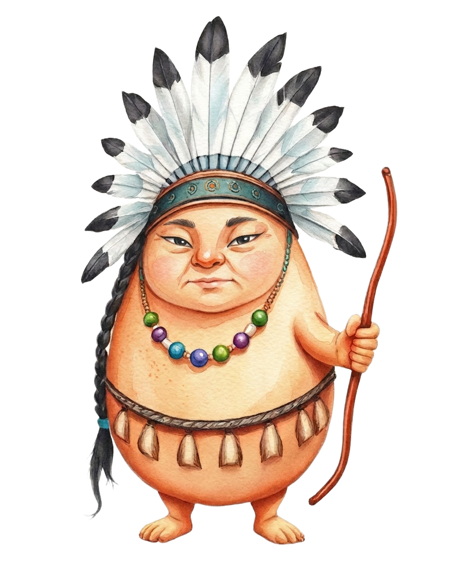 Watercolor illustration of Little Chief Lutrulluh