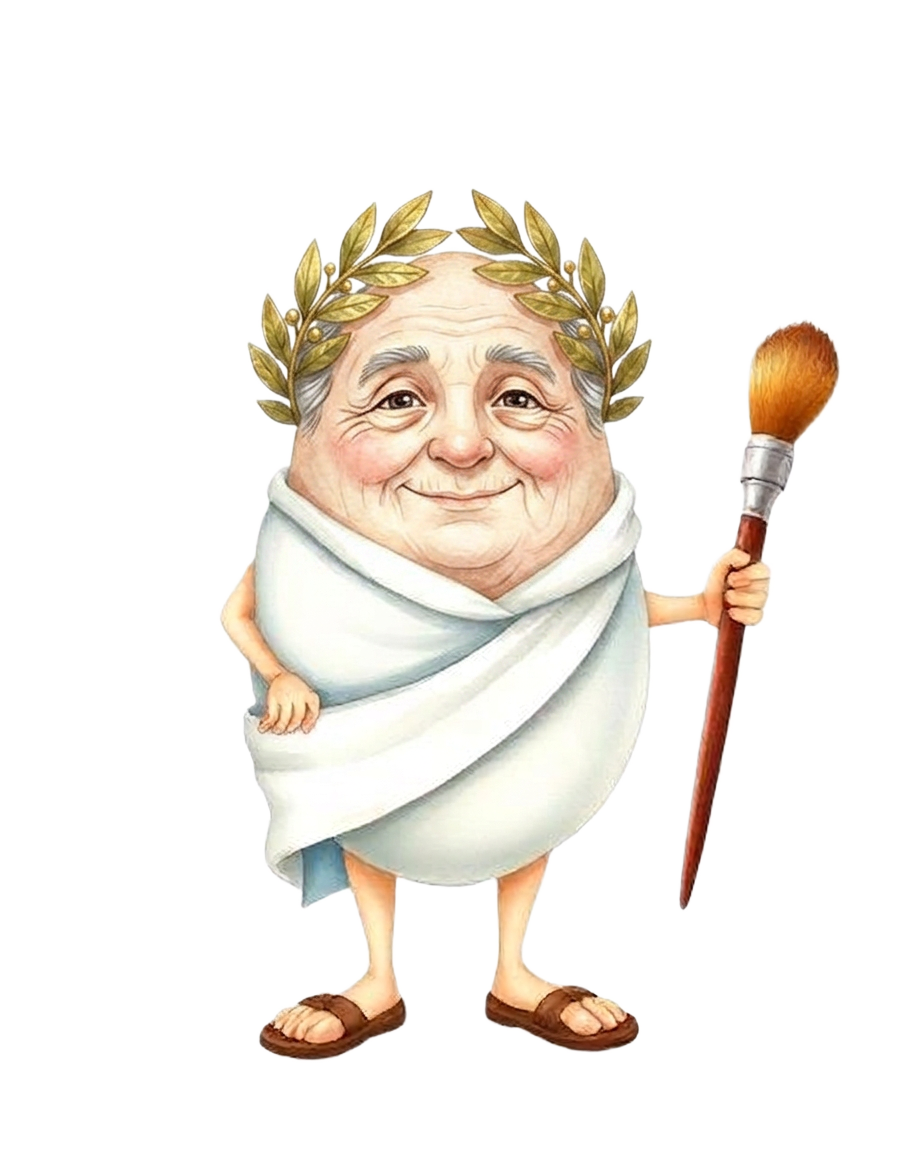 Watercolor illustration of Emperor Rigatoni
